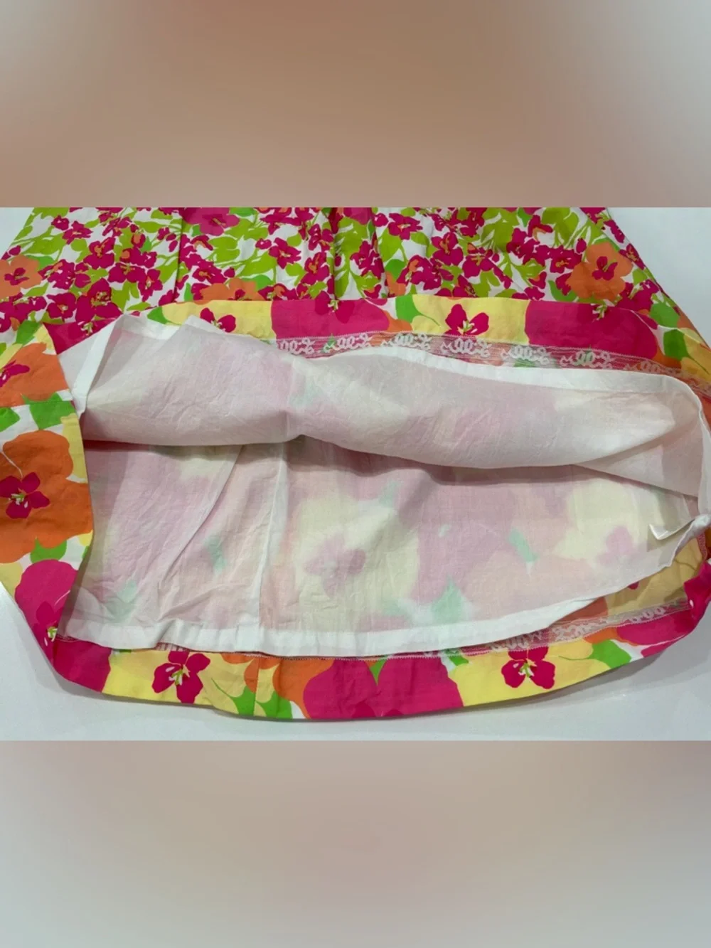 Lilly Pulitzer Dress Size 12 Strapless Floral Cotton Flare Lined - Picture 5 of 10